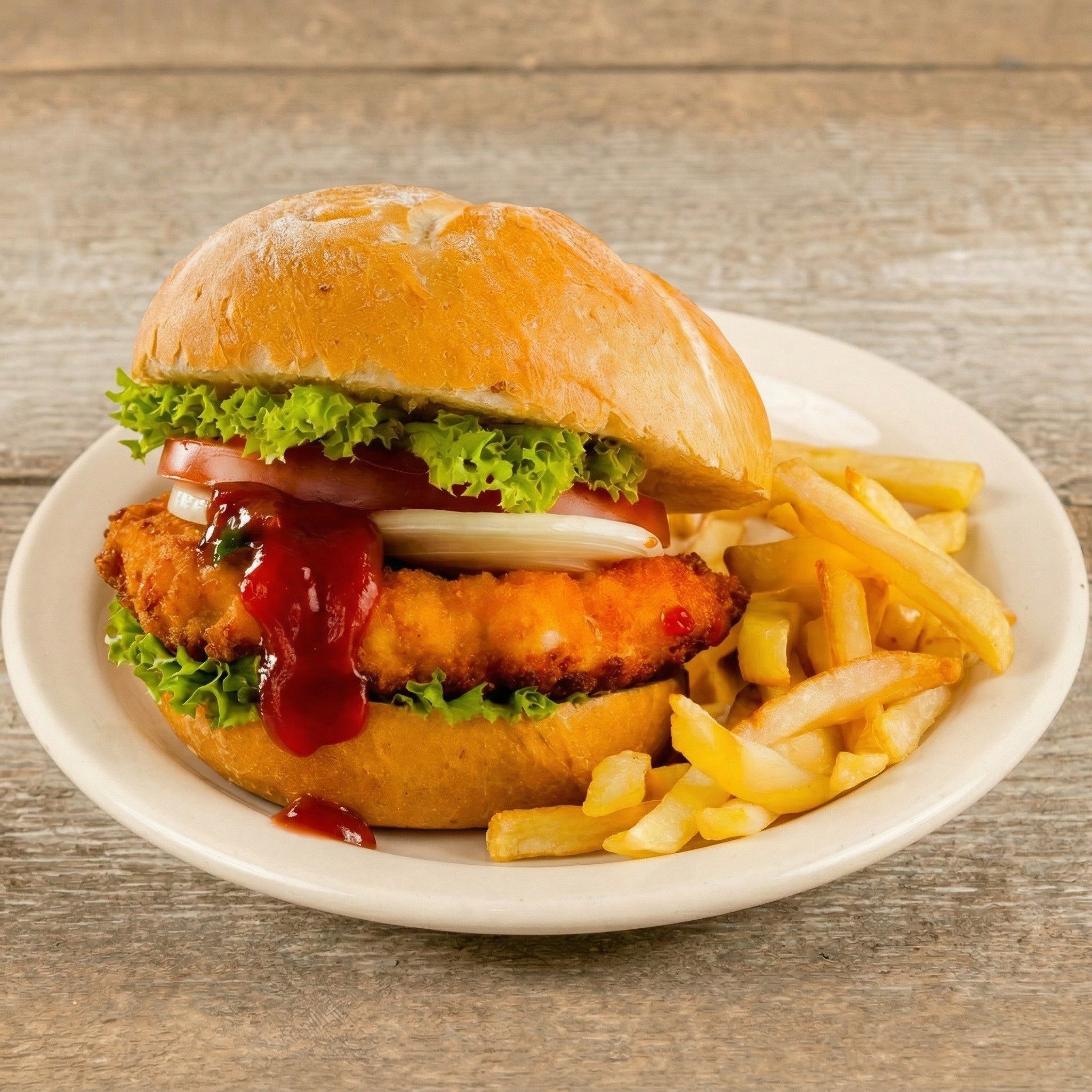 Spicy Chicken Deluxe Burger.