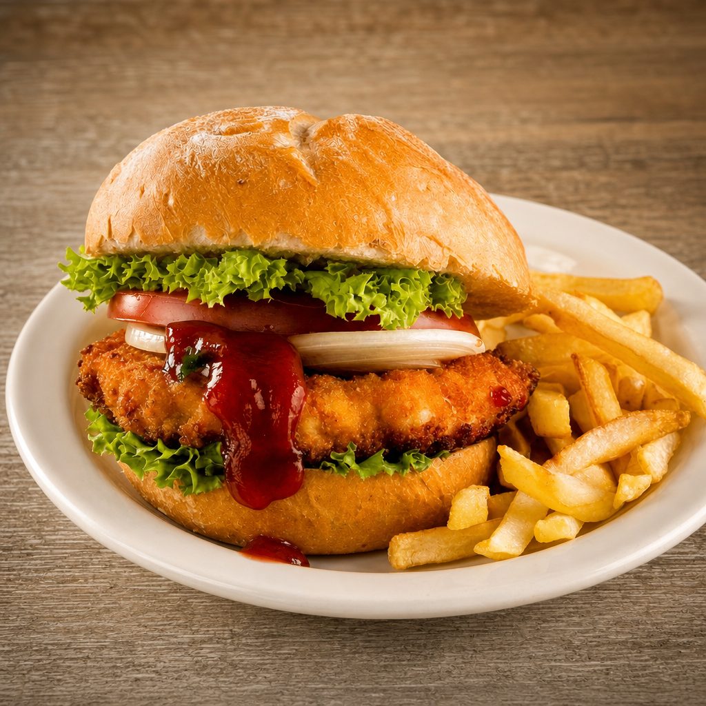 Spicy Chicken Deluxe Burger.